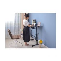 Treetalk - 60cm Adjustable Height Stand Up Laptop Desk Computer Standing Desk with Rollers (white maple)