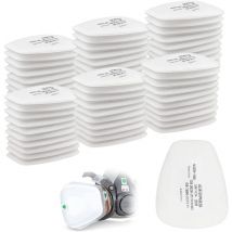 60er-Pack 3M-Baumwollfilter, Vollgesichtsmaskenfilter, cn 5n11-Einsteckfilter, Baumwollfilter für 6000, 6200, 6800, 7501, 7502, FF402-Filter (weiß)