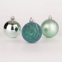 Shatchi - 60mm/18Pcs Christmas Baubles Shatterproof Turquoise,Tree Decorations