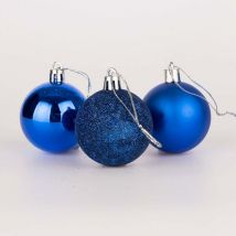 Shatchi - 60mm/6Pcs Christmas Baubles Shatterproof Blue,Tree Decorations
