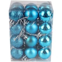 60mm/6Pcs Christmas Baubles Shatterproof Teal Blue,Tree Decorations