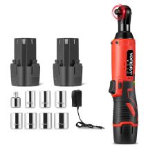 60N.M Chiave a cricchetto a batteria - 20V - con 2 Batterie +set di bussole da 8 pezzi