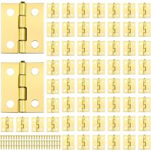 Linghhang - 60pcs Charniere Miniature Mini Charnières Laiton Mini Charnières pour Miniature Petites Charnières pour Boite avec 240pcs Vis pour diy