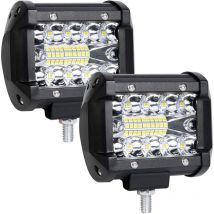 2pcs 60W Projecteur de Travail à LED Eclairage pour voiture, 6000K 3600LM 9V-30V Étanche IP68 LED Phare Phare de Travail Longue Portee LED,