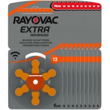 60x Rayovac Hörgerätebatterie Zinc Air, 13, 1.4V 10x 6 Blister