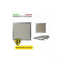 Botola cartongesso cm 50 x 50 x sp. 25 mm telaio alluminio a scatto con calamita