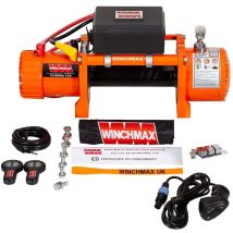 6.123 kg originale orangefarbene 12-V-Elektrowinde. Kein Seil, keine Seilführung. Drahtlose Fernbedienungen.