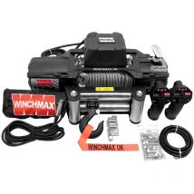 6.123 kg schwere sl 12-V-Winde in Militärqualität. 26 m x 9,5 mm Stahlseil. Drahtlose Fernbedienungen.