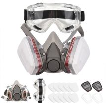 6200 Demi-masque à gaz 7 pièces + 8 pièces de coton filtrant + lunettes de protection