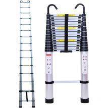 Lucn - 6.2M Alu Teleskopleiter Mit Leiter-Dachhaken-Kit, Ausziehbare Leiter, Klappleiter Stehleiter Rutschfester, Ausziehleiter Mehrzweckleiter,