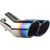 62mm Tubo de Escape del Coche Universal Tubo de Punta de Silenciador de Escape Acero Inoxidable Tubo de Extremo Cola Final Automóviles Salida Doble