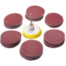 62pc 50mm ponceuse de ponçage tampon de support Dremel foret rotatif outil de disque de papier de verre