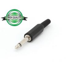Connettore jack maschio 6,35mm - plastica nero mono