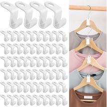 Blue Dream - 64pcs Clothes Hanger Hooks, Clothes Hanger Connectors, Hook Extension Clip, Space Saving Connecting Hooks, Mini Cascade Hanger Organizer