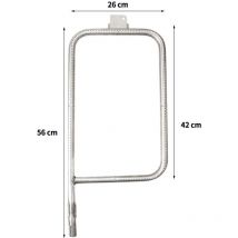 65032 60.3CM Brûleur de Tube en Acier Inoxydable Accessoire pour Grill Weber Q300 Q320 Q3000 Q3200 Série