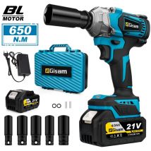 650N 4.0 Ah batteries 9 accessoires Clé à chocs électrique 1/2'pouces adaptée aux sites de réparation automobile et d'ingénierie