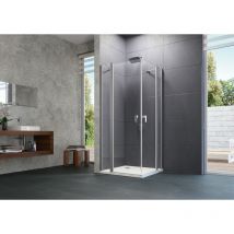 Hüppe - Design pure puerta batiente con segmentos fijos Ancho: 98cm