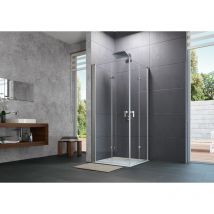 Hüppe - Puerta plegable Design pure, fijación a la izquierda,