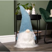 Samuel Alexander - 65cm Blue Sitting Christmas Gonk Decoration with Knitted Hat