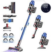 Lexzurn - 65Kpa/600W Aspirateur Balai, autonomie 70 min, filtration à 7 niveaux, Trois modes réglables