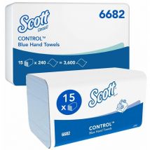 Control Interfold Hand Towels 6682 - Blue Paper Towels - 15 Packs x 240 v - Scott