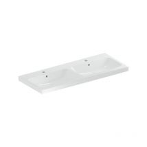 Geberit iCon Light lavabo doble, 120 cm x 48 cm, con 2 agujeros