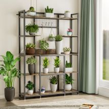 Unho - 68' Tall Flower Shelf Tiered Plant Stands Metal Wood Planter Holder, Living Room Bookshelves