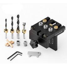 Tigrezy - 6/8/10/15 mm Kit de Gabarit de Positionnement 3 en 1 Localisateur de Guide de Perçage Cheville Bois Réglable avec Clip de Positionnement