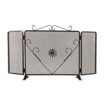 682.c - parascintille nero 3 ante 'cuore' acciaio 600X1100 mm