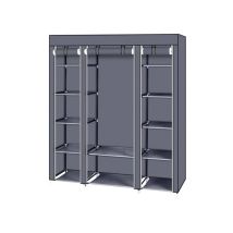 69" Rangement portable pour armoire à vêtements avec tissu non tissé Facile et rapide à assembler Très solide et durable Gris
