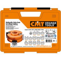 CMT Multiprofilset 13 Teile – Fräskopf aus Leichtmetall – 40 mm hohe Fräser – Robuster Kunststoffkoffer