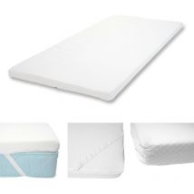 Mendler - 6cm Surmatelas en mousse à froid HWC-E63, Couvre-matelas, housse de matelas - 90x200cm