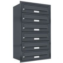 6er Briefkasten Anlage Unterputz Montage ral 7016 Anthrazit