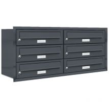 6er Briefkasten Anlage Unterputz Montage ral 7016 Anthrazit