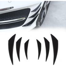 6er-Pack Auto-Spoiler-Canards-Kit, universeller Auto-Frontstoßstangen-Lippensplitter, Karosserie-Antikollisionsdiffusor, dekorative Außenaufkleber