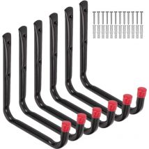 Linghhang - 6er-Pack robuste Aufbewahrungshaken für die Garage, 17 cm lange Aufhänger zur Wandmontage für Gartenschlauch, Klappstuhl und Fahrrad