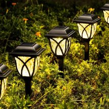 Lot de 6 lampes solaires d'extérieur à led décoratives pour paysages, allées, jardins, entrées - Imperméables