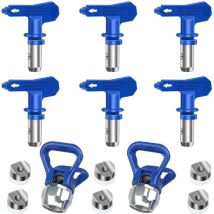 Odipie - 6er-Pack umkehrbare Airless-Sprühspitzen, Airless-Farbspritzpistolen, Sprühteile für Häuser, Gebäude, Terrassen, Zäune (211, 315, 417, 517,