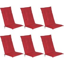 6er Set Beautissu Hochlehner Auflage Loft hl 120x50x6cm Rot