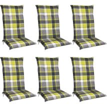 6er Set Beautissu Hochlehner Auflage Sunny 120x50x6cmGrün