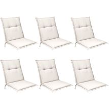 6er Set Niedriglehner Auflagen Base Nl, 100x50cm, Natur