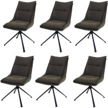 6er-Set Esszimmerstuhl HHG 453, Küchenstuhl, drehbar Auto-Return, Stoff/Textil (420g/m²) Öko-Tex grün