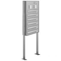 6er V2A Edelstahl Briefkastenanlage Standsystem Freistehend Durchwurf - Klingel
