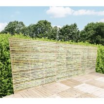 Marlborough - 6FT (1.83m) Horizontal slatted Pressure Treated 12mm Tongue & Groove Fence Panel - 1 Panel Only