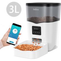 Balimo 3l Wifi-handy-fernbedienung Elektronischer Futterautomat Futterspender Automatischer Futternapf Für Katzen Hunde Programmierbar 4 Mahlzeiten 
