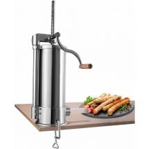 6L Embutidora de Salchicha Máquina de Embutidos Manual con 6 Tubos de Rellenado - Costway
