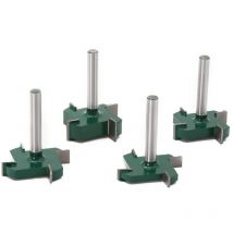 6mm Shank 4 Edge t Type Slotting Cutter Woodworking Tool Router Bits- 4Pcs Set