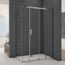 6mm Sicherheitsklarglas Nischentür Schiebetür Gleittür Dusche Duschabtrennung Duschkabine 100x135cm