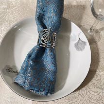 6PCS argent Rond de Serviette Porte-serviettes de Table Noël Serviette Rond Anneaux de Serviettes de Table Porte-Serviettes en Métal Ajouré Motif