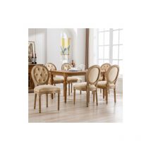 6PCS Chaises de salle ̈¤ manger en velours beige